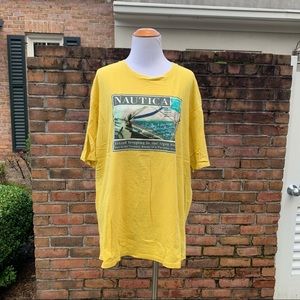 🏷️Men’s Nautica Gold Yellow Island Hopping S/S T-shirt XXL